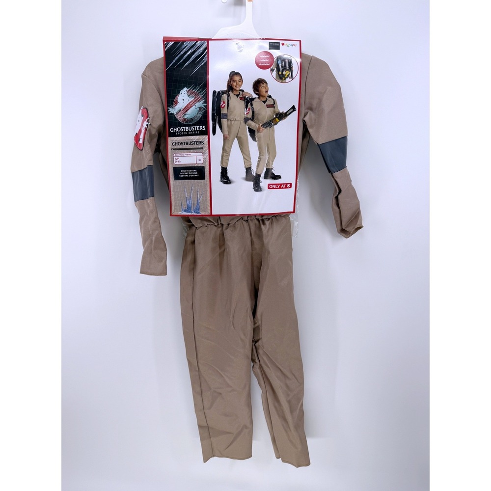 Ghostbusters Frozen Empire Child Costume Tan Jumpsuit Inflatable Pack Small 4-6